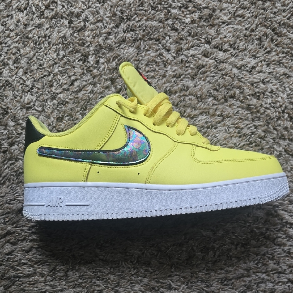 Nike Air Force 1 Yellow Athletic Shoes